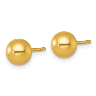 Sterling Silver Gold-Tone Polished Ball Post Earrings, 6.75 x 6.75mm