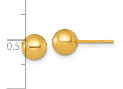 Sterling Silver Gold-Tone Polished Ball Post Earrings (Style QE18036GP)
