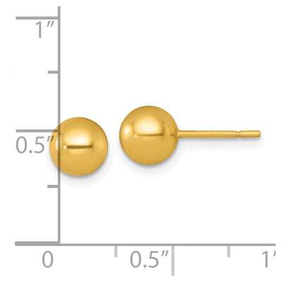 Sterling Silver Gold-Tone Polished Ball Post Earrings, 6.75 x 6.75mm