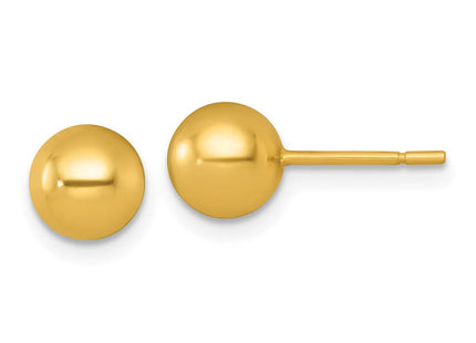 Sterling Silver Gold-Tone Polished Ball Post Earrings (Style QE18036GP)