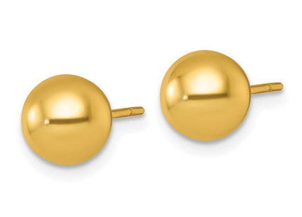 Sterling Silver Gold-Tone Polished Ball Post Earrings (Style QE18037GP)
