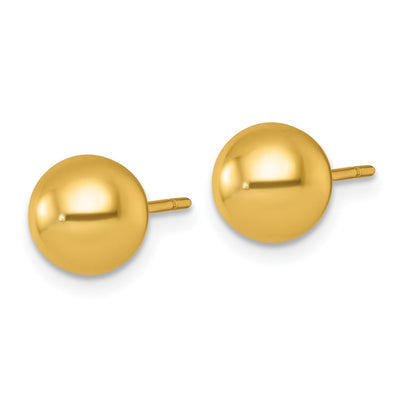Sterling Silver Gold-Tone Polished Ball Post Earrings, 7.75 x 7.75mm