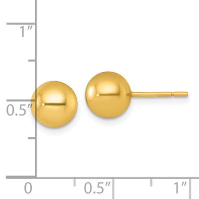Sterling Silver Gold-Tone Polished Ball Post Earrings, 7.75 x 7.75mm