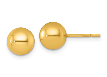 Sterling Silver Gold-Tone Polished Ball Post Earrings (Style QE18037GP)