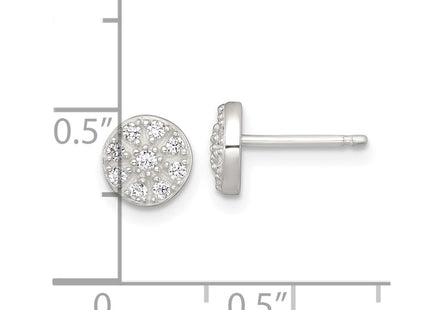 Sterling silver cubic zirconia circle earrings, another view