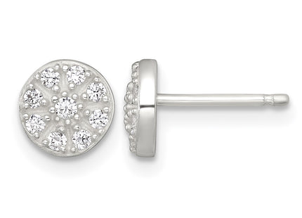 Sterling silver cubic zirconia circle earrings