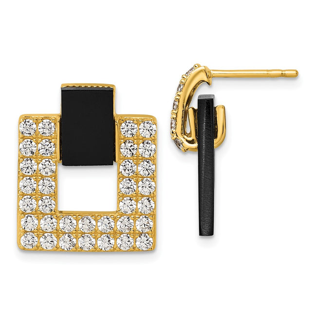 Sterling Silver Earrings Style QE18050GP - Classique Jewelry Inc.