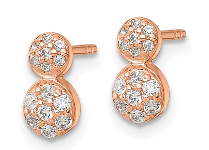 SS/Rose Plated Earrings Style QE18052RP - Classique Jewelry Inc.
