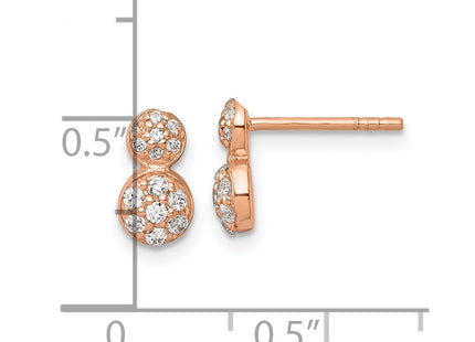 SS/Rose Plated Earrings Style QE18052RP - Classique Jewelry Inc.
