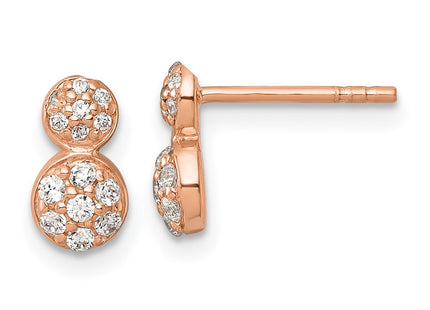 SS/Rose Plated Earrings Style QE18052RP - Classique Jewelry Inc.