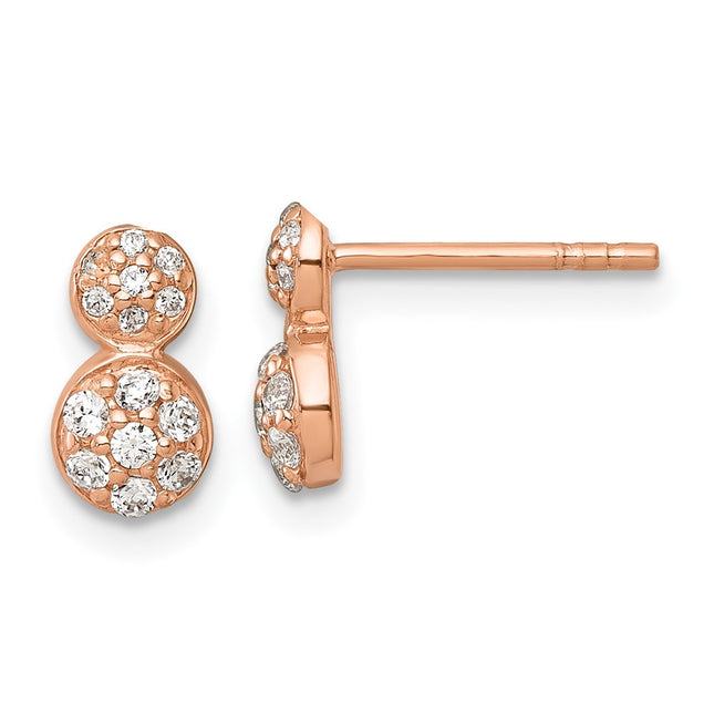 SS/Rose Plated Earrings Style QE18052RP - Classique Jewelry Inc.