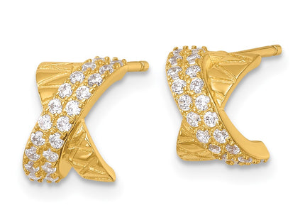 Sterling Silver Earrings Style QE18055GP - Classique Jewelry Inc.