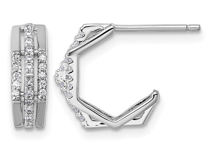 Sterling silver cubic zirconia hoop earrings