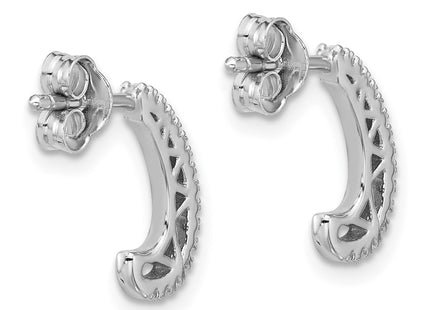 Sterling silver cubic zirconia hoop earrings, another view