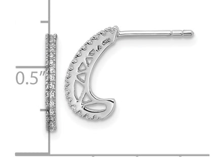 Sterling silver cubic zirconia hoop earrings, further view