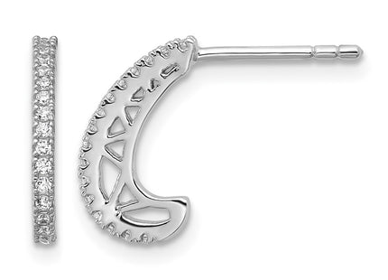 Sterling silver cubic zirconia hoop earrings