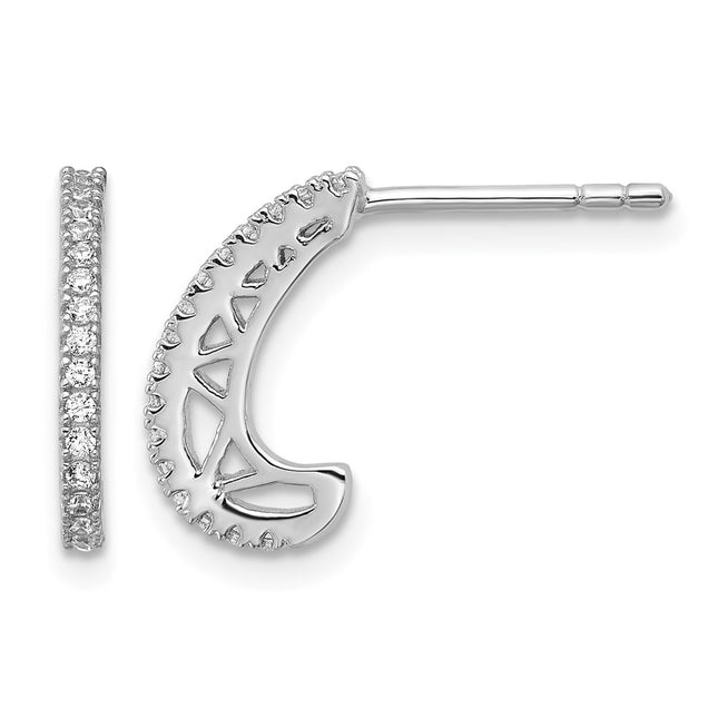 Sterling silver cubic zirconia hoop earrings