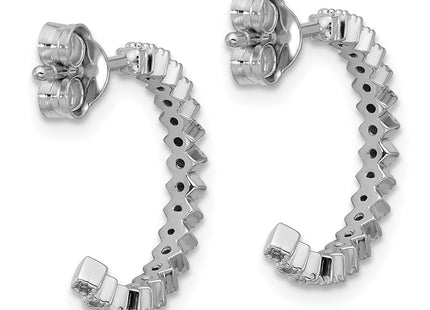 Sterling silver cubic zirconia hoop earrings, another view