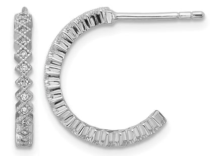 Sterling silver cubic zirconia hoop earrings