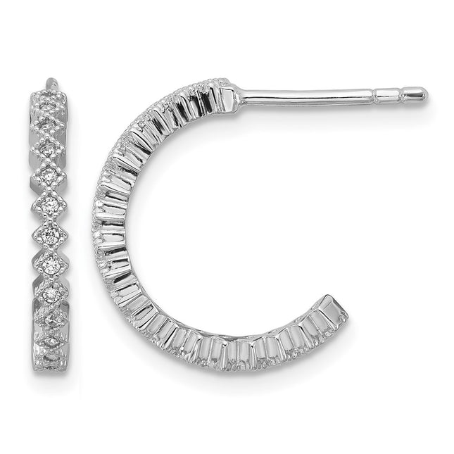 Sterling silver cubic zirconia hoop earrings