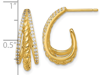 Sterling Silver Earrings Style QE18093GP - Classique Jewelry Inc.