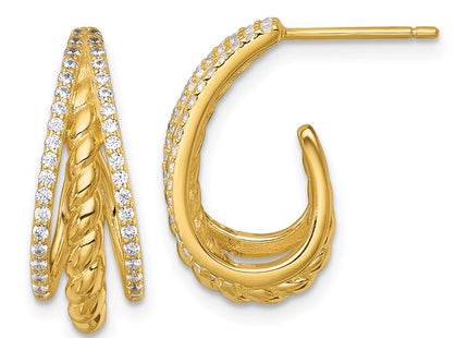 Sterling Silver Earrings Style QE18093GP - Classique Jewelry Inc.