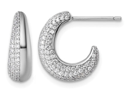 Sterling silver cubic zirconia hoop earrings