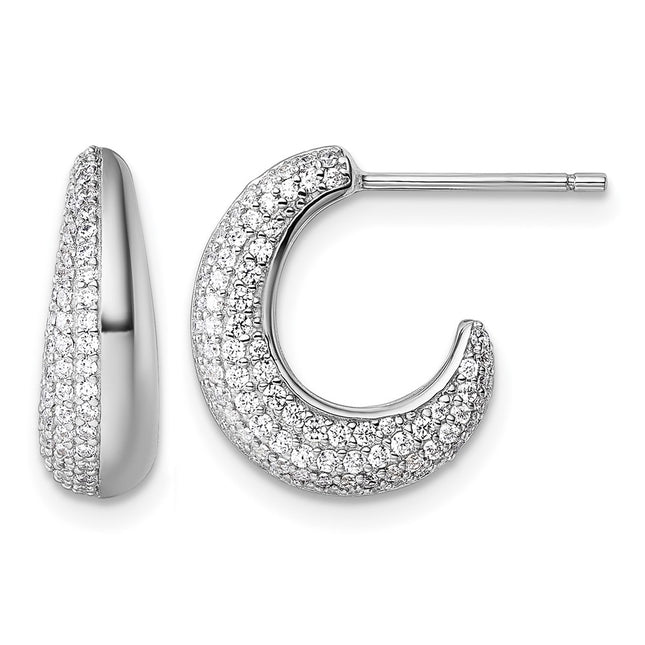 Sterling silver cubic zirconia hoop earrings