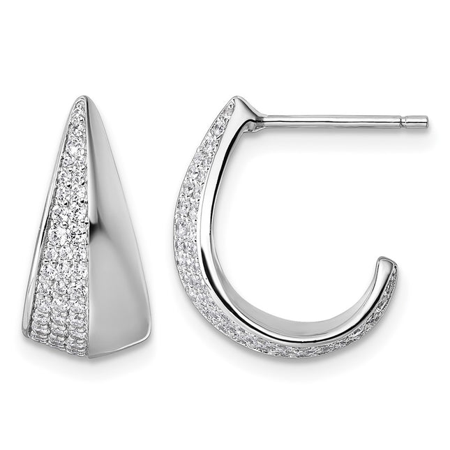 Sterling silver cubic zirconia hoop earrings