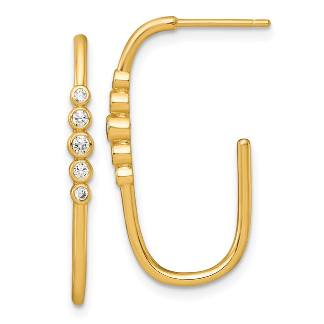 Sterling Silver Earrings Style QE18102GP - Classique Jewelry Inc.