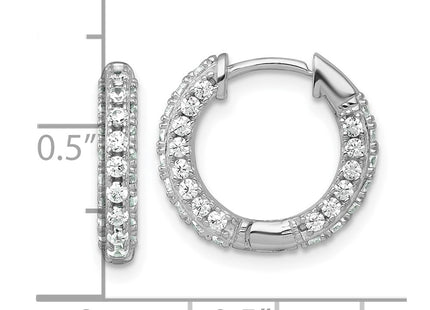 Sterling silver cubic zirconia hoop earrings, another view