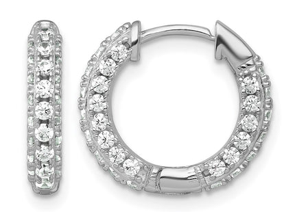 Sterling silver cubic zirconia hoop earrings