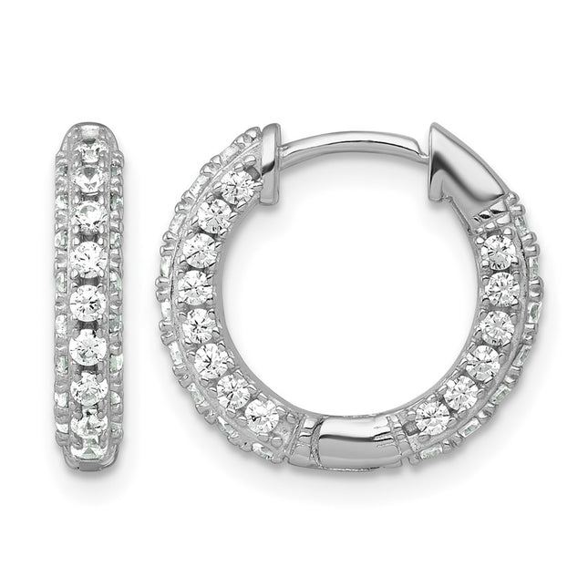 Sterling silver cubic zirconia hoop earrings
