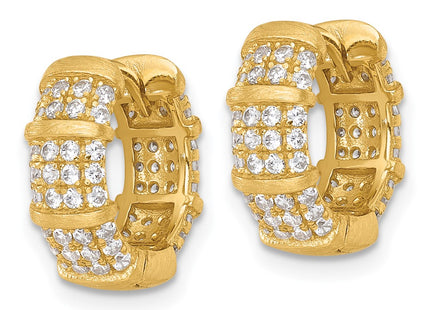 Sterling silver cubic zirconia hoop earrings, alternate view