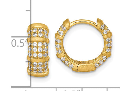 Sterling silver cubic zirconia hoop earrings, another view