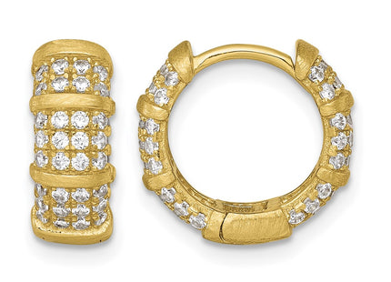 Sterling silver cubic zirconia hoop earrings