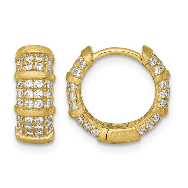 Sterling silver cubic zirconia hoop earrings
