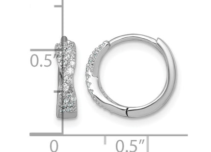 Sterling silver cubic zirconia hoop earrings, another view