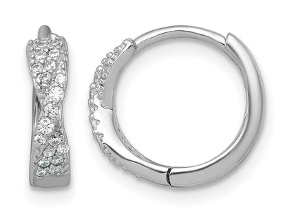 Sterling silver cubic zirconia hoop earrings