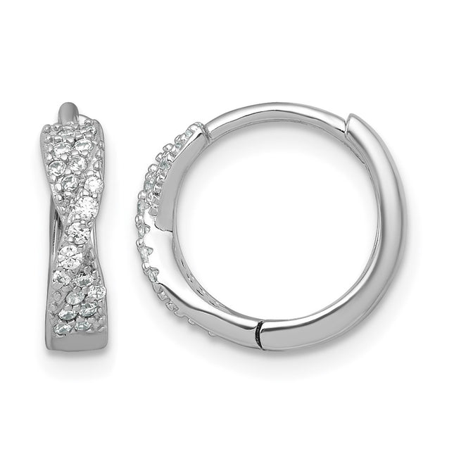 Sterling silver cubic zirconia hoop earrings
