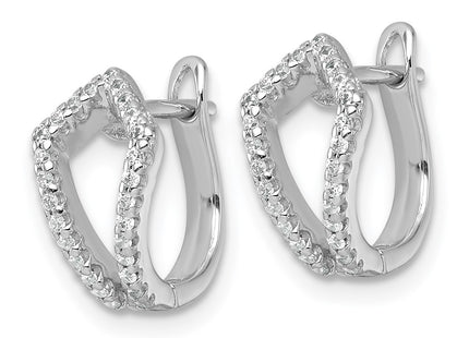 Sterling silver cubic zirconia hoop earrings, alternate view