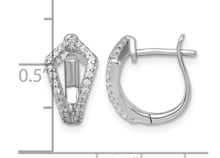 Sterling silver cubic zirconia hoop earrings, another view
