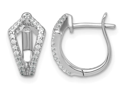 Sterling silver cubic zirconia hoop earrings