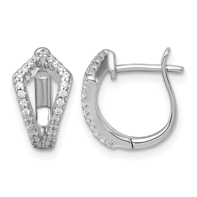 Sterling silver cubic zirconia hoop earrings