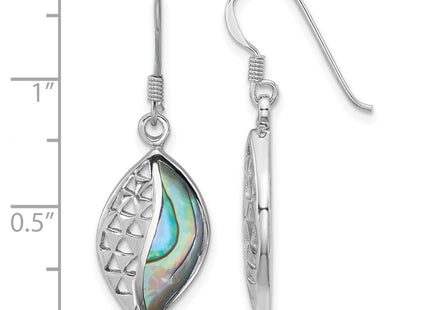 Sterling silver abalone leaf drop earrings, another view