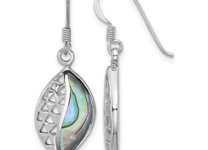 Sterling silver abalone leaf drop earrings