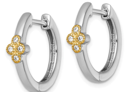 Silver/14k Two-Tone Earrings Style QE18242 - Classique Jewelry Inc.