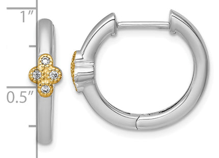 Silver/14k Two-Tone Earrings Style QE18242 - Classique Jewelry Inc.