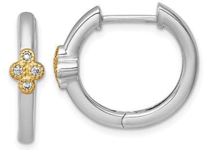 Silver/14k Two-Tone Earrings Style QE18242 - Classique Jewelry Inc.