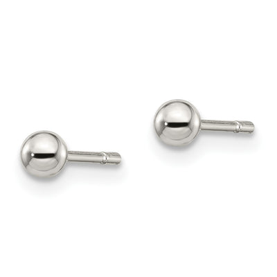 Sterling Silver Polished Ball Earrings, 3 x 3mm